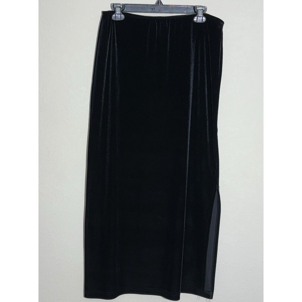 JKLA CALIFORNIA Skirt Womens M Black Velour Holiday Maxi Gothic